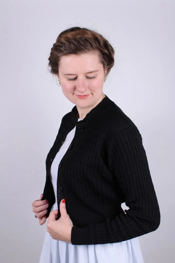 1950s vintage style cardigan - Black - Agnes