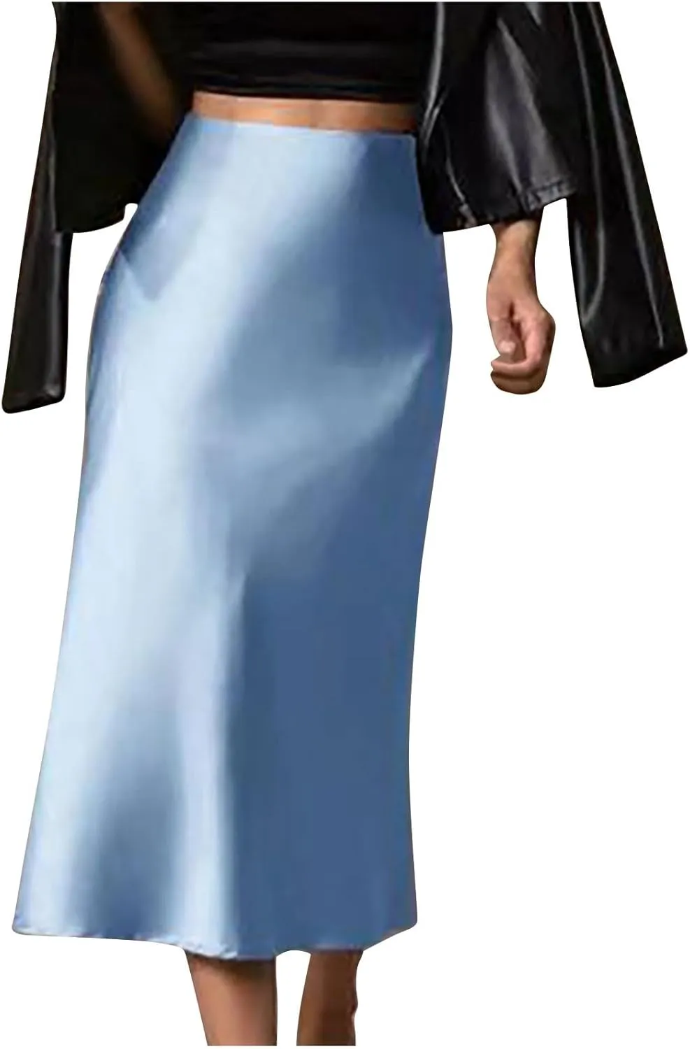 2025 Women Long Satin Summer Skirt Elegant High Waist Cocktail Party Wedding Maxi Skirts A-Line Casual Comfy Skirt