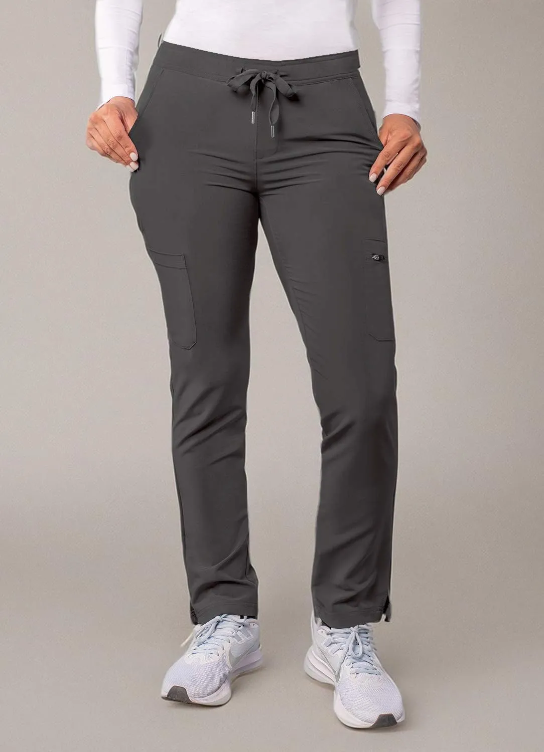 Adar Addition Scrubs for Women - Skinny Leg Cargo Drawstring Scrub Pants