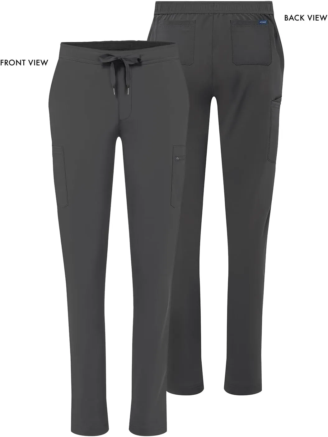 Adar Addition Scrubs for Women - Skinny Leg Cargo Drawstring Scrub Pants