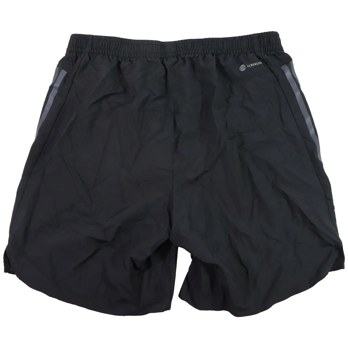 adidas Mens Run Icon Full Reflective 3-Stripes Shorts - Black (Size: L)