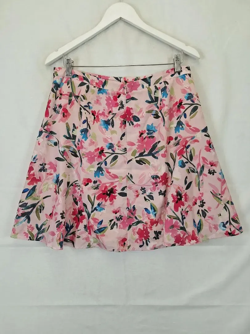 Alannah Hill Feminine Cotton Candy Watercolour Floral Skirt Size 14