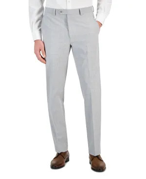 Alfani Mens Slim fit Dress Pants 38 / 30 Grey Plaid Stretch