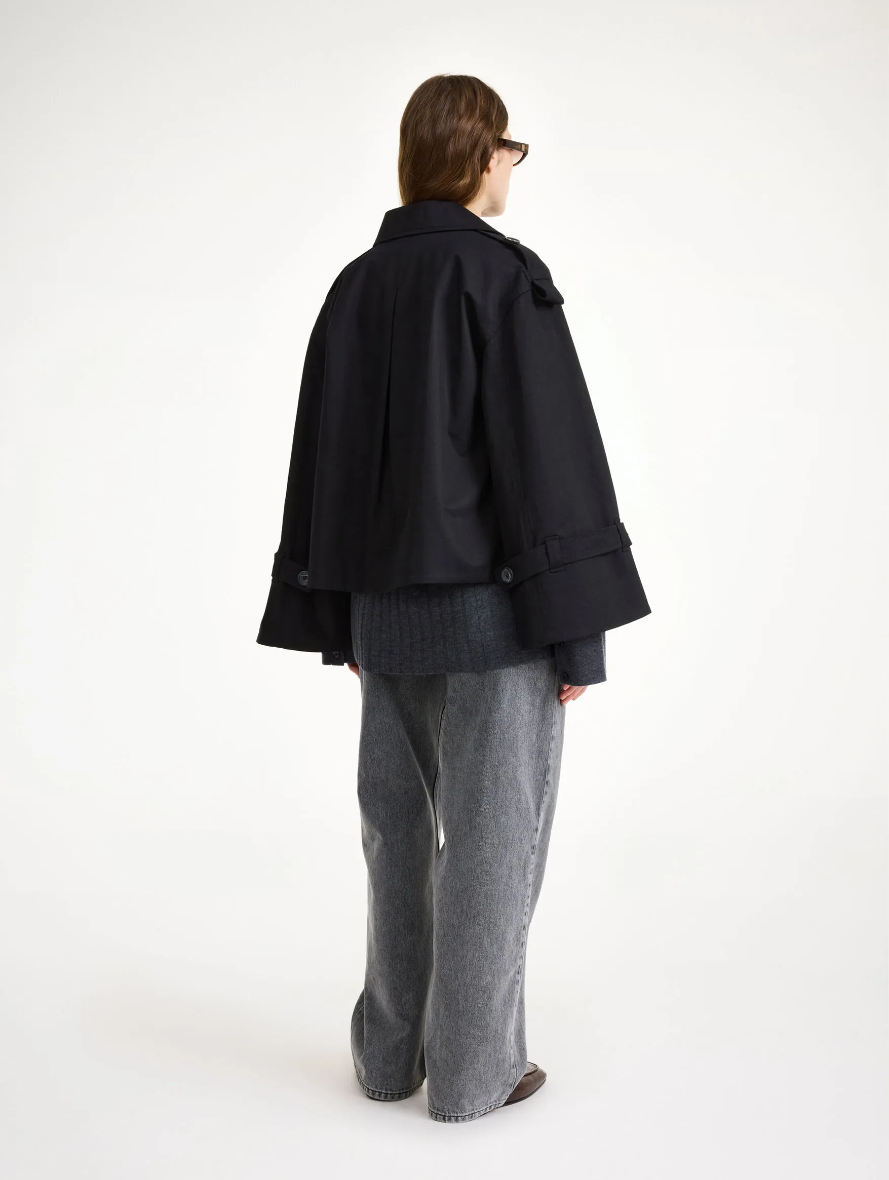Alisandra Trench Jacket in Black