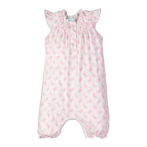Angel Sleeve Romper - Pink Crabs