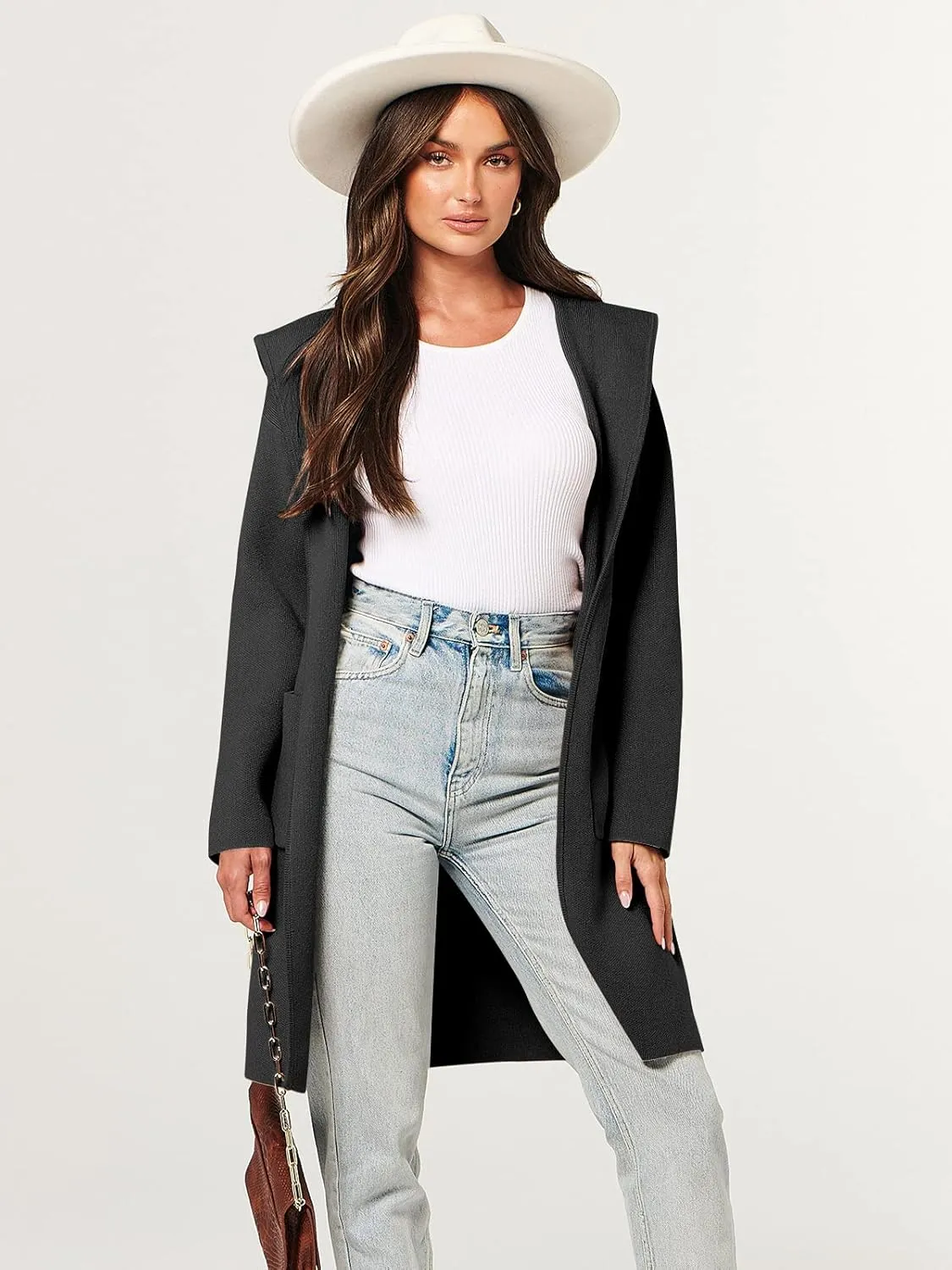 ANRABESS Women Cardigan Open Front Oversized Casual Knit Hoodie Sweater Coatigan Lady Coat 2025 Fall Trendy Outerwear
