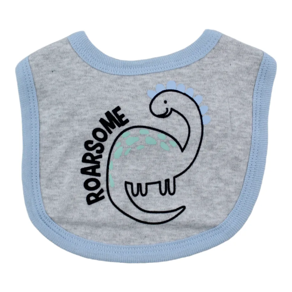 Baby Kiss 2 Pc Footed Sleeper & Bibs Set - Roarsome