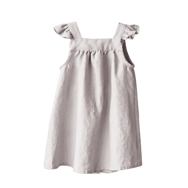 Bella Linen Girls Dress 18m - 6Y (4 Colors)