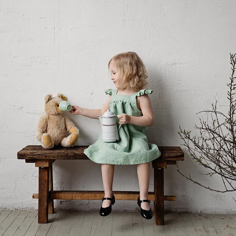 Bella Linen Girls Dress 18m - 6Y (4 Colors)