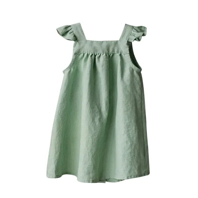 Bella Linen Girls Dress 18m - 6Y (4 Colors)