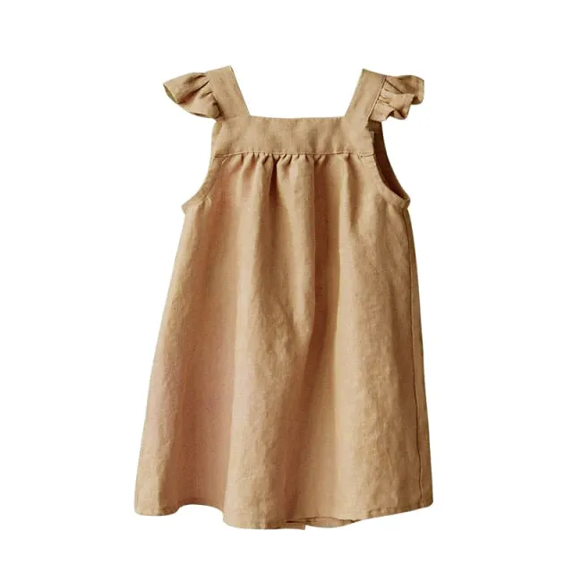 Bella Linen Girls Dress 18m - 6Y (4 Colors)