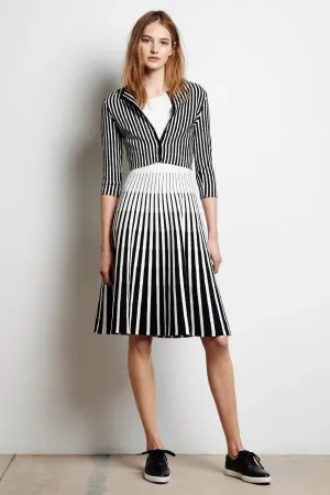 Black & White Striped Button-up Top