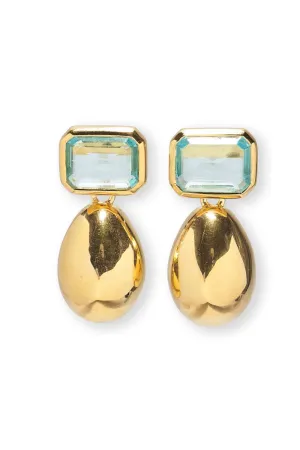 Blue Topaz Bean Earrings