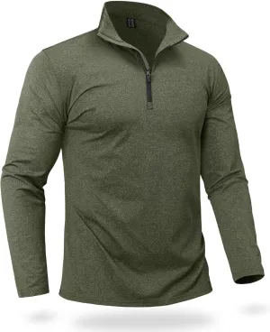 Boladeci Men's Quarter Zip Pullover Premium Fleece Lined Heather Long Sleeve Golf Shirts Midweight 1/4 Half Zip Sweatshirts