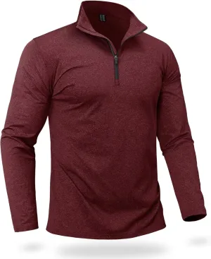 Boladeci Men's Quarter Zip Pullover Premium Fleece Lined Heather Long Sleeve Golf Shirts Midweight 1/4 Half Zip Sweatshirts