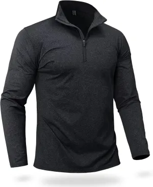 Boladeci Men's Quarter Zip Pullover Premium Fleece Lined Heather Long Sleeve Golf Shirts Midweight 1/4 Half Zip Sweatshirts