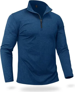 Boladeci Men's Quarter Zip Pullover Premium Fleece Lined Heather Long Sleeve Golf Shirts Midweight 1/4 Half Zip Sweatshirts