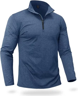 Boladeci Men's Quarter Zip Pullover Premium Fleece Lined Heather Long Sleeve Golf Shirts Midweight 1/4 Half Zip Sweatshirts