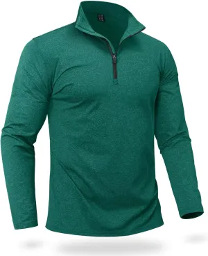 Boladeci Men's Quarter Zip Pullover Premium Fleece Lined Heather Long Sleeve Golf Shirts Midweight 1/4 Half Zip Sweatshirts