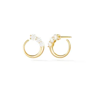 Brass 18k Rose Gold Front To Back Graduating Stud Earring Pair For Women