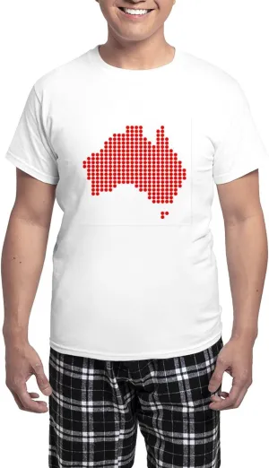 CafePress Australia In Dots Pajamas Men's Novelty Light Pajama Set, Comfortable PJ Sleepwear