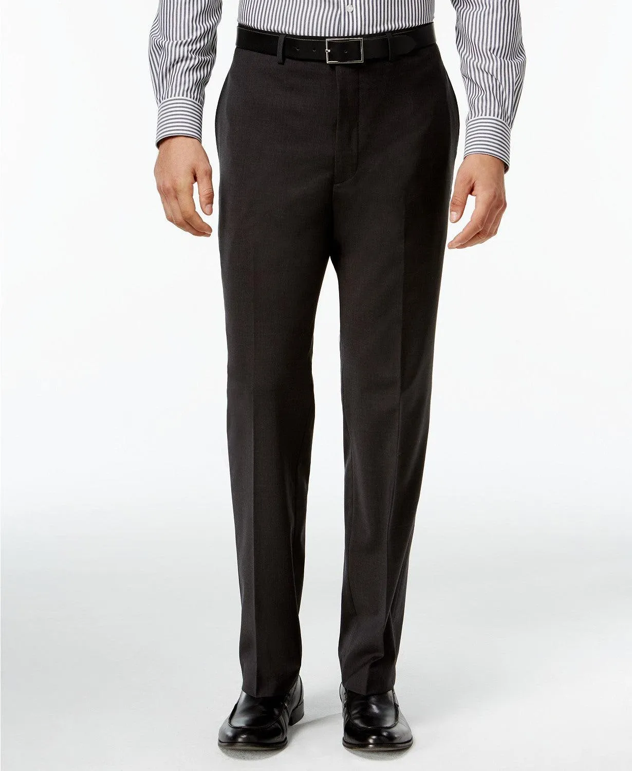 Calvin Klein Mens Slim fit Dress Pants Pants 42 / 30 Navy Blue Solid Stretch