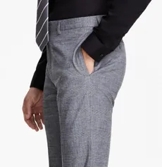 Calvin Klein Men's Slim Fit Glen Plaid Dress Suit Pants Black White 36 x 30
