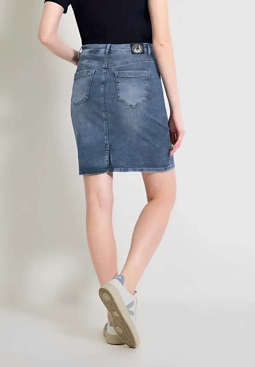 Cecil Sequin Denim Skirt