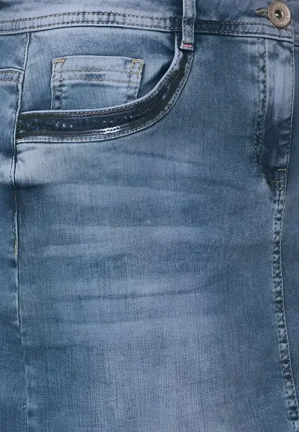 Cecil Sequin Denim Skirt