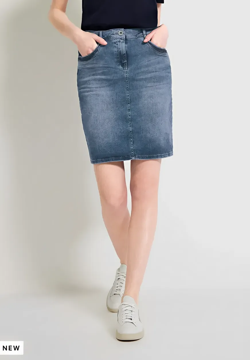 Cecil Sequin Denim Skirt