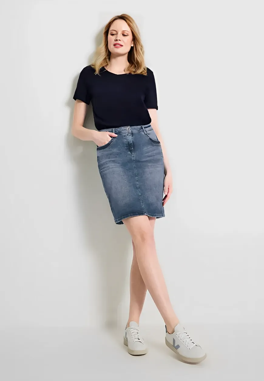 Cecil Sequin Denim Skirt