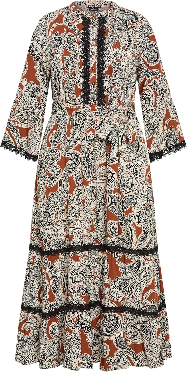 City Chic Women's Apparel Women's Maxi Camille PRT