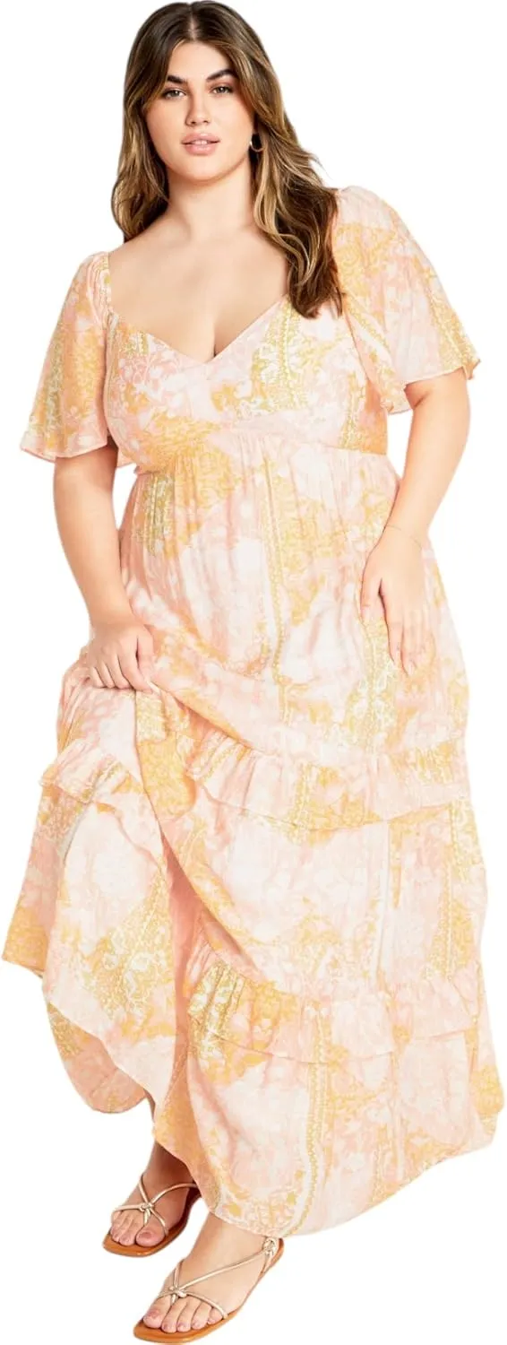 City Chic Women's Marci Print Maxi Dress