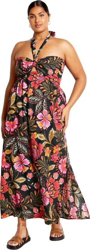 City Chic Women's Peta Print Maxi Dress