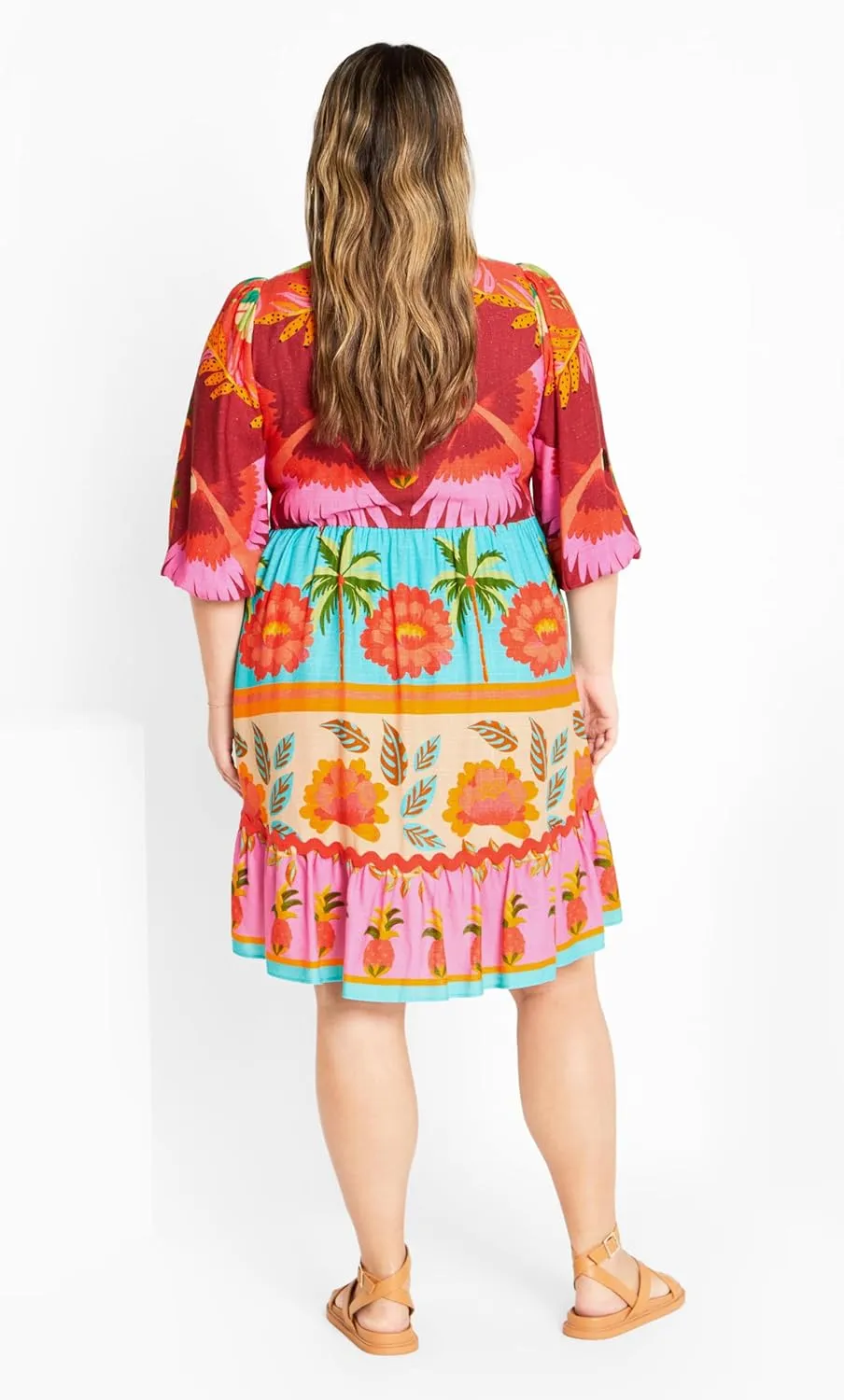 City Chic Women's Plus Size Cabana Mini Placement Dress