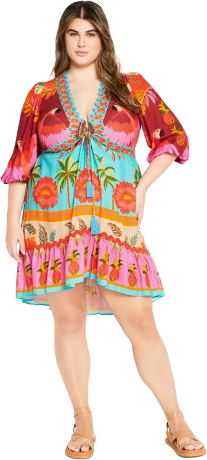City Chic Women's Plus Size Cabana Mini Placement Dress