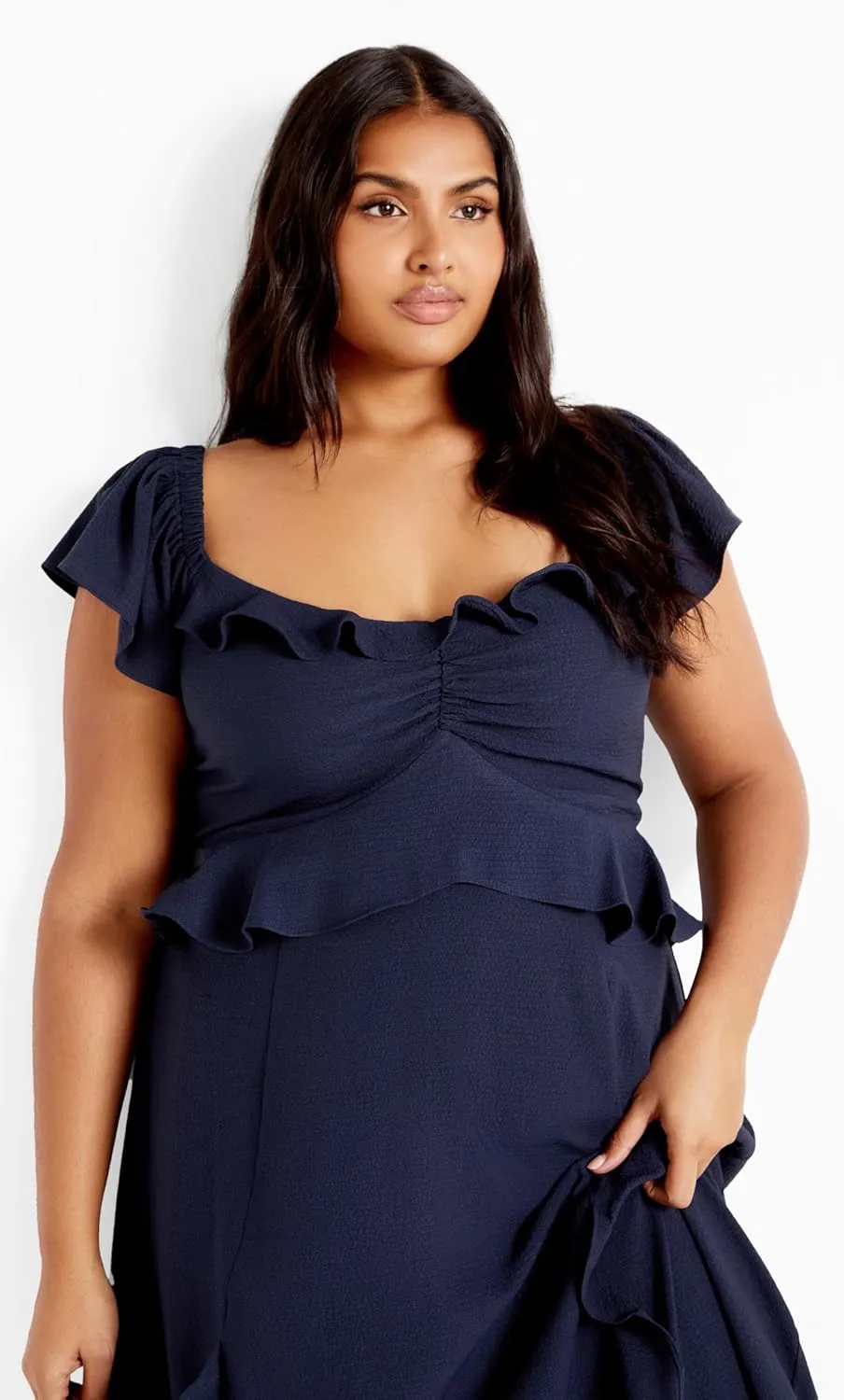 City Chic Women's Plus Size Dress - Fee Frill Maxi