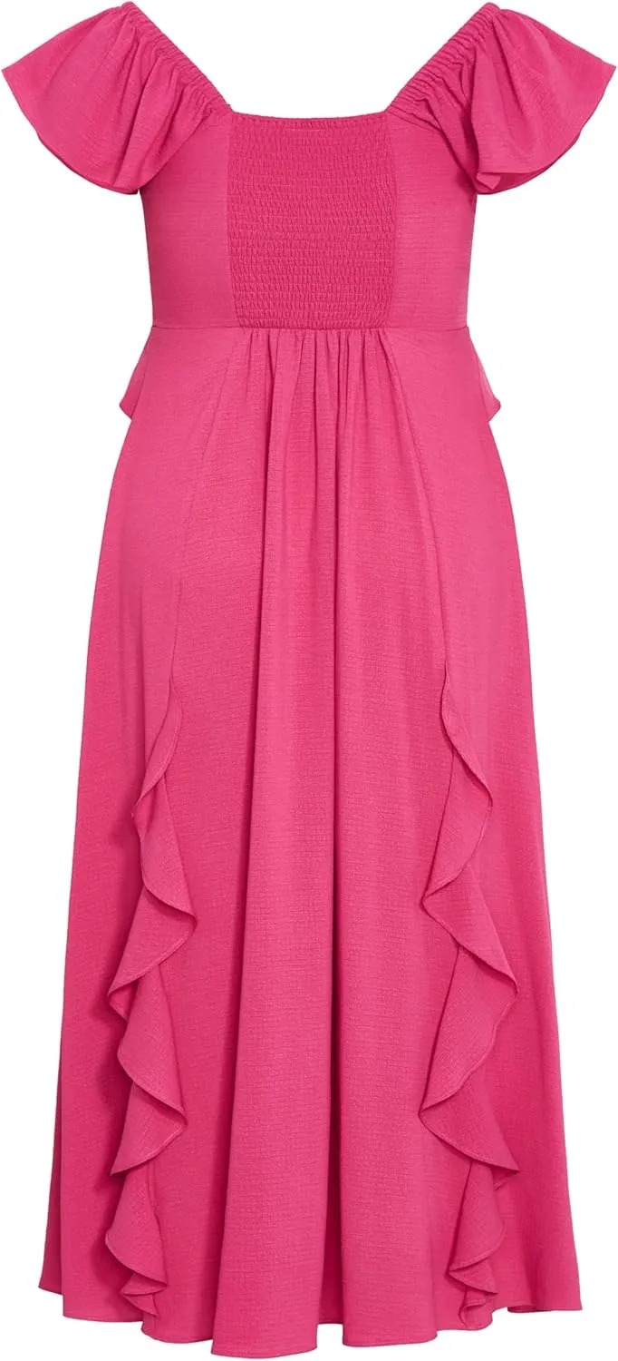 City Chic Women's Plus Size Dress - Fee Frill Maxi