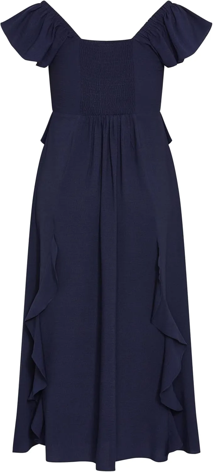 City Chic Women's Plus Size Dress - Fee Frill Maxi