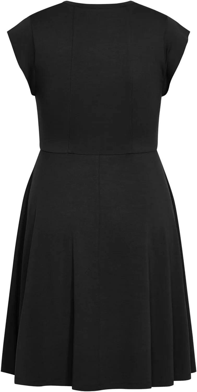 City Chic Women's Plus Size Dress Frill Shoulder