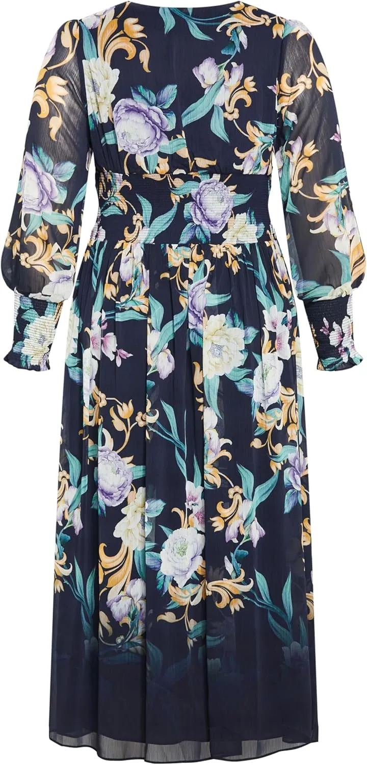 City Chic Women's Plus Size Selena Print Maxi Dress