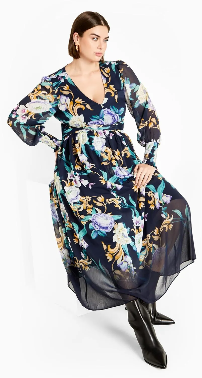 City Chic Women's Plus Size Selena Print Maxi Dress