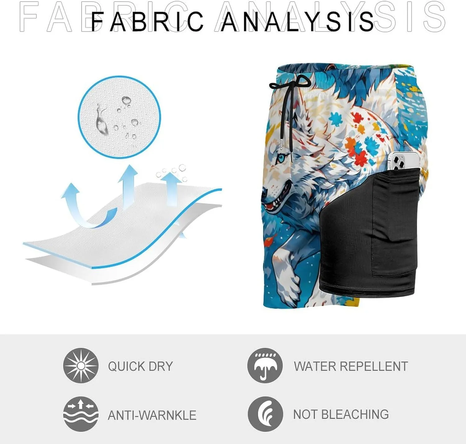 Colorful-eagle Mens Swimming Trunks Board Shorts Beach Shorts with Pockets Bathing Suits