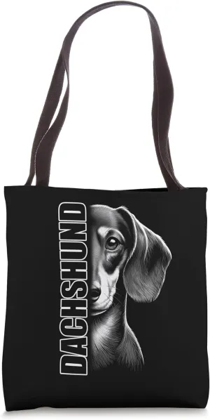 Cool Dachshund Design with Chic Text Tote Bag