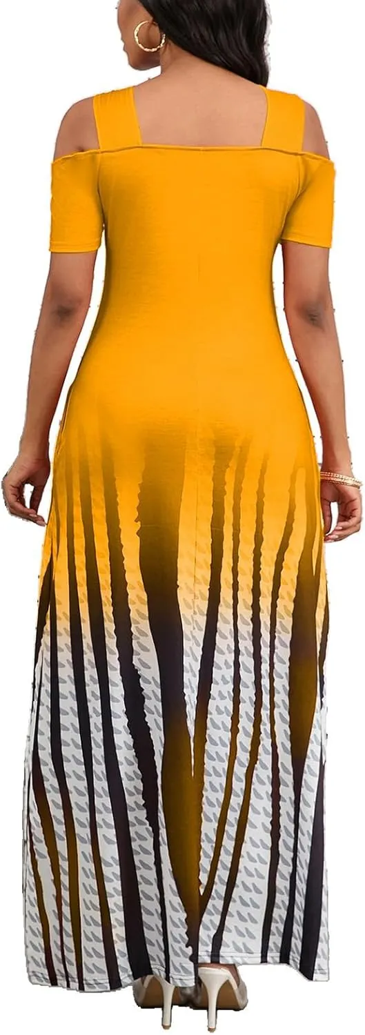 DeftSharp Sexy Stylish Graceful Beach Parties Summer Dresses Print Loose-Fit Cross-Strap Women Dress