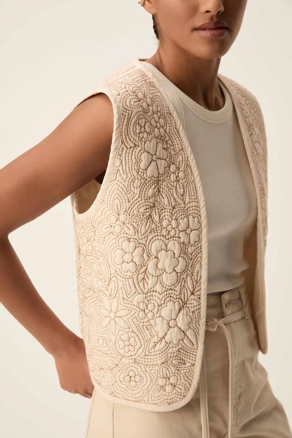 Des Petits Hauts Ricci Cream Vest