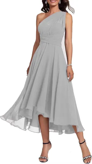 DREAMIND Tea Length Short Mother of The Bride Dresses Convertible Multiway Infinity Wedding Guest Dresses for Women