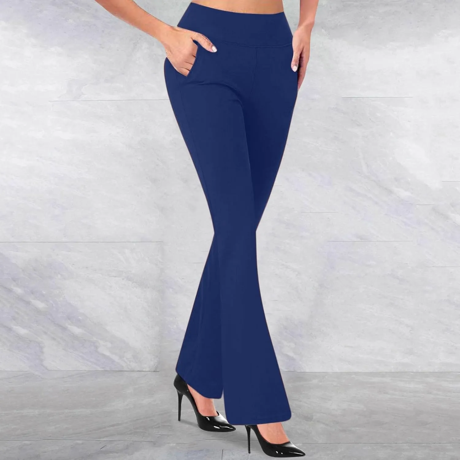 Dressy Casual Pants for Women Business Work Office Pants High Waist Athletic Workout Leggings Pants Flare Yoga Pants