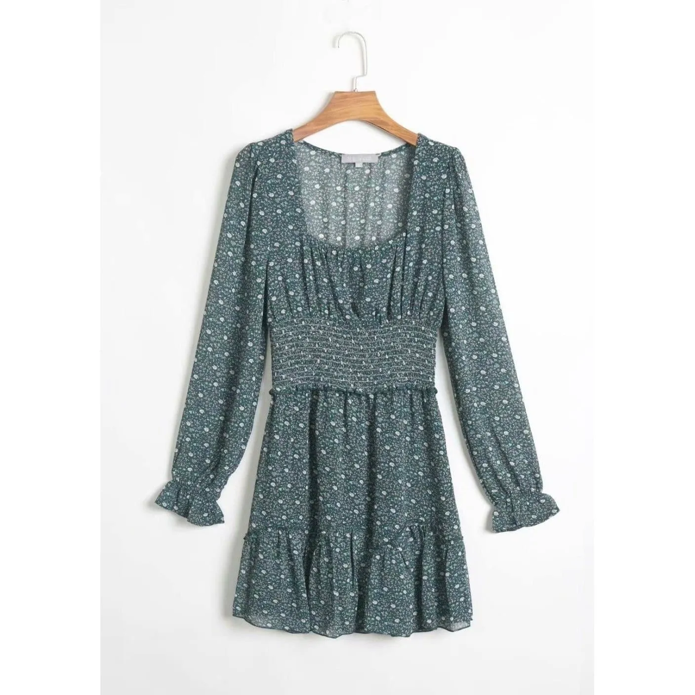 ELEGANT STYLISH GREEN MINI DRESS