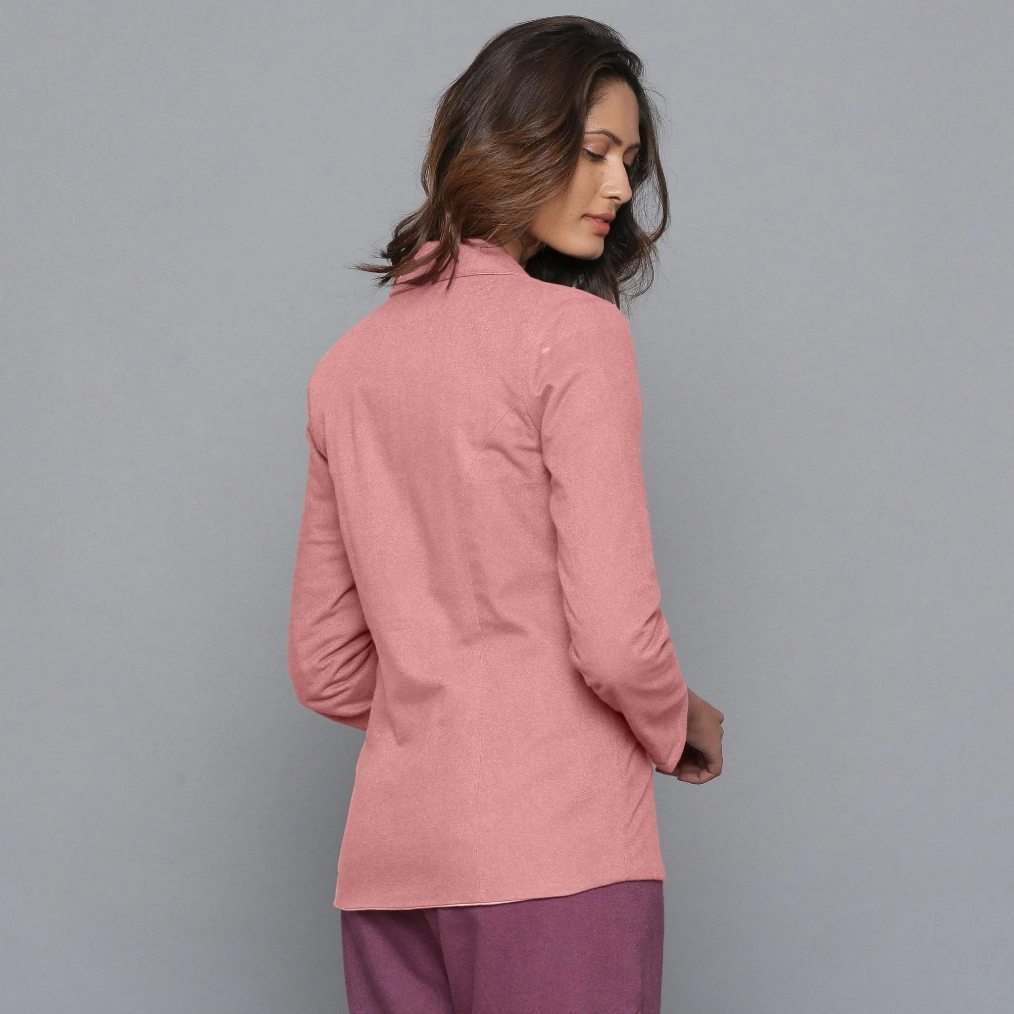 English Rose Warm Cotton Flannel Princess Line Blazer